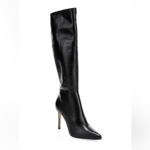 Schutz Magalli Knee-High Leather Boots Black
